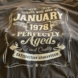 Anvil Black January 1978 Graphic Tee - Short Sleeve